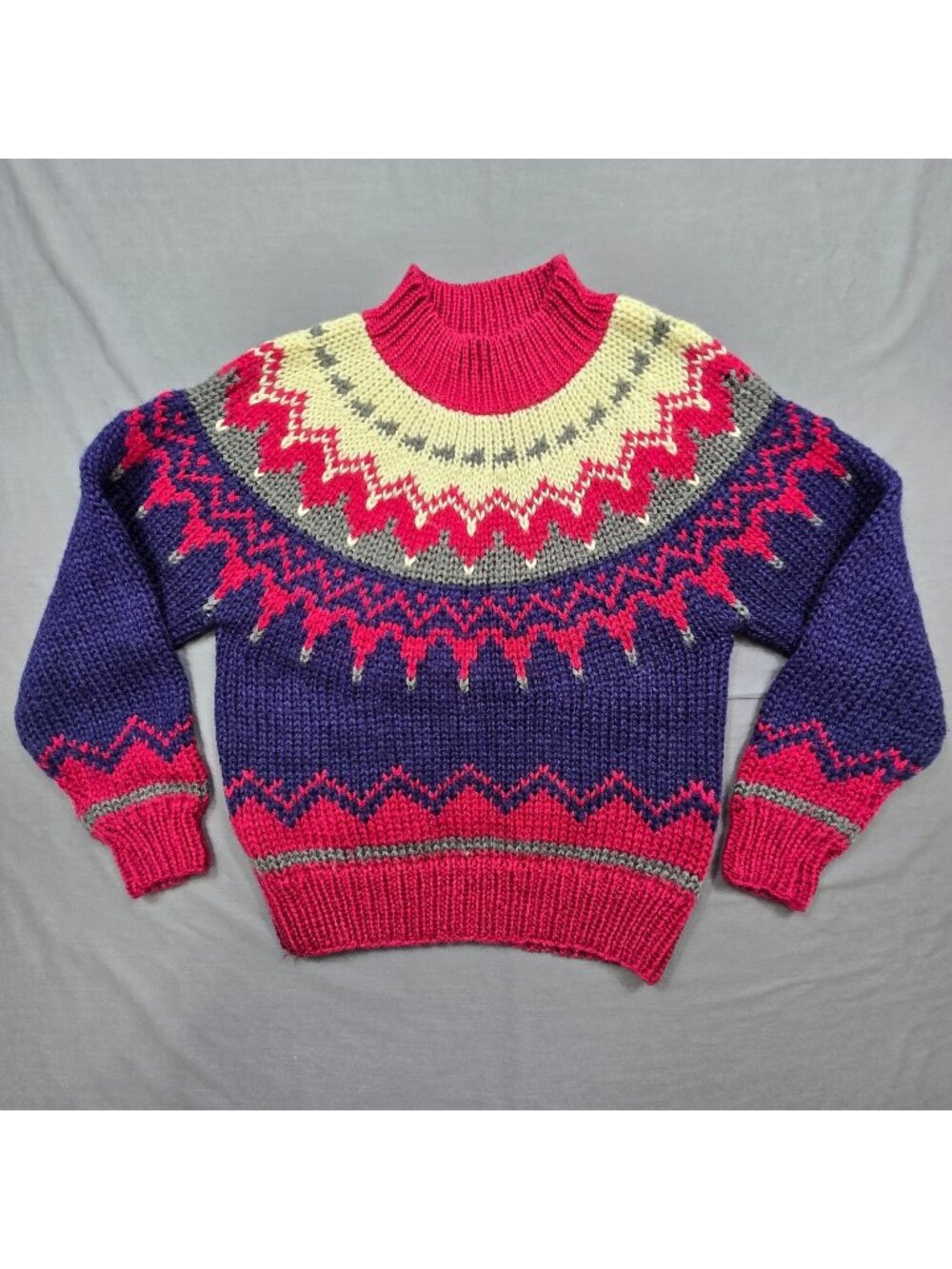 Vintage Alexandra Small Knit Sweater Nordic Pullover